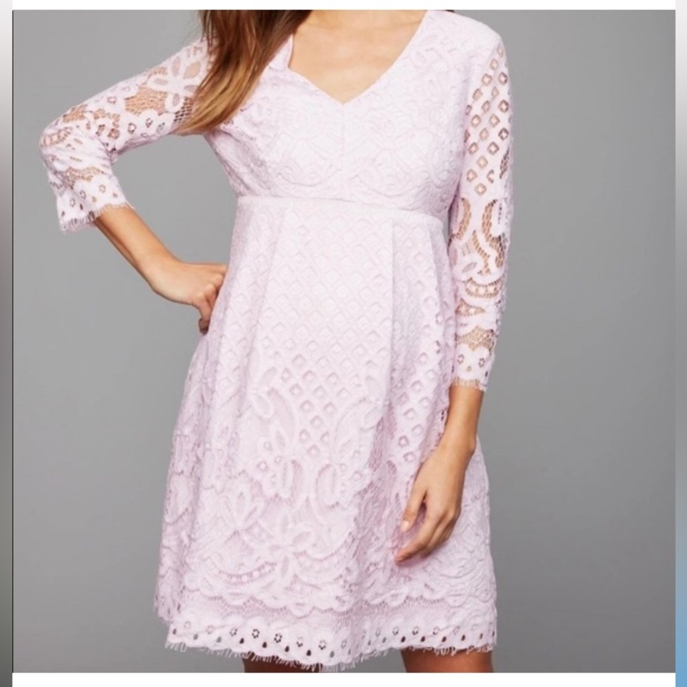 NWT lavender lace Pea In A Pod Dress Maternity dress medium special Easter